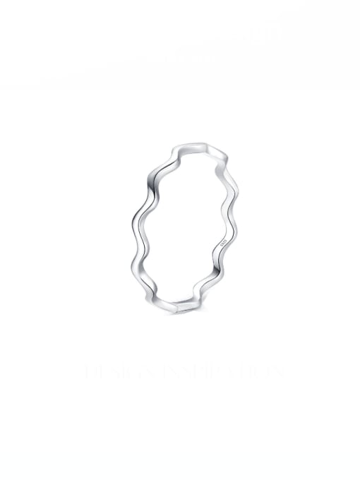 Silver Wave Band Ring